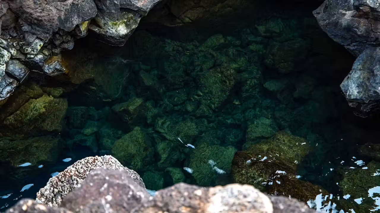 Bassins de lave noire remplis d’eau de mer face aux vagues sur la côte de Porto Moniz à Madère